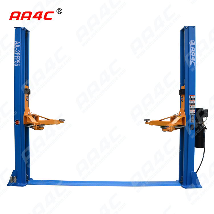AA4C 12000lbs 5.5T hydraulic dual sides manual unlock 2 poles vehicle elevators AA-2PFP55