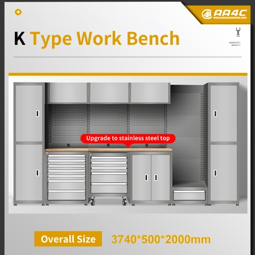 K 型工作站汽修工具车抽屉式多功能组合工作台维修工具柜重型推车间用