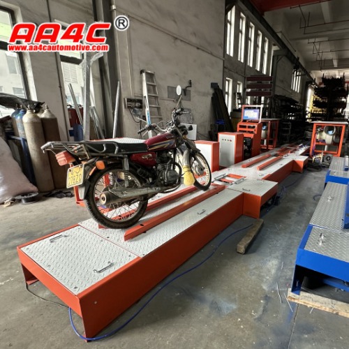 2 wheels (EV) motorcycle Centralized tester with Brake Force tester, Axle load(weighting) tester ,Wheel clamp testing mechanism, Speedometer tester , Wheel Alignment tester to Iran