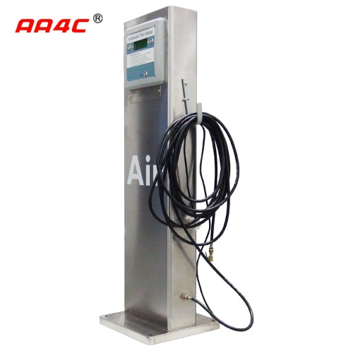 Pedestal Automatic Digital Tyre Inflator (Outdoor, Inflator IP66)  E-010-OD-WP-N-SL (Stainless steel cabinet)