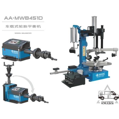 AA4C mobile tire changer&wheel balancer combo installed in vans AA-MWB451D+AA-MTC106EZ