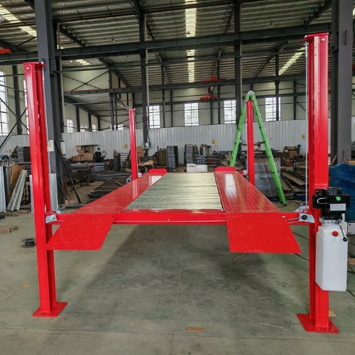4 post car parking lift with waveboard 2000mm high 3.5T capacity 4.2M runway